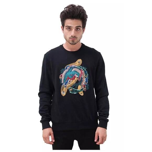 Eleven Paris La Collection Sweatshirt Mens L Pullover Embroidered Peacock $215 - Picture 1 of 10